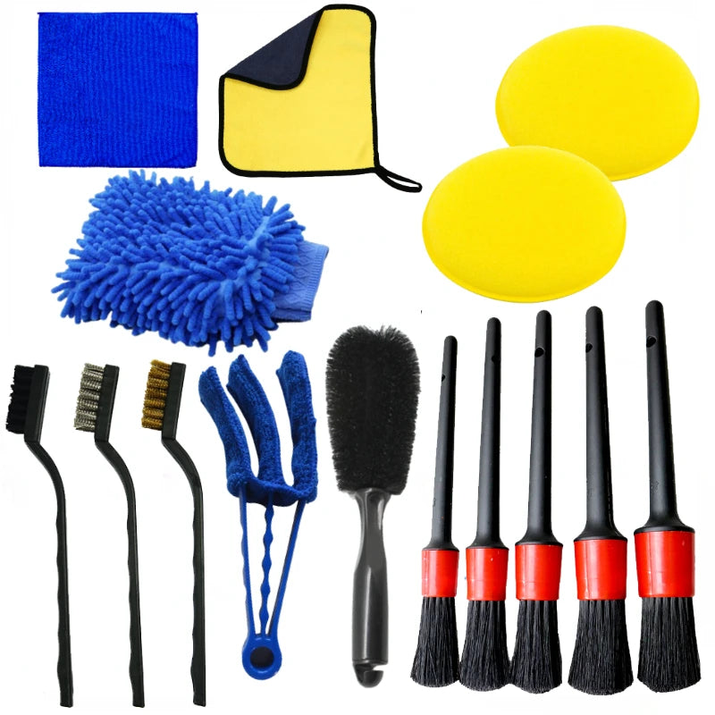Kit de 15 cepillos para detallado de auto