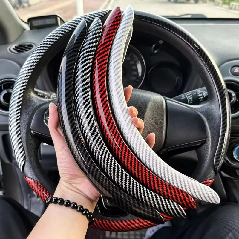 Funda para volante efecto fibra de carbono antideslizante