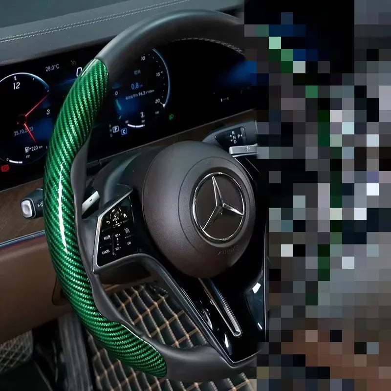 Funda para volante efecto fibra de carbono antideslizante