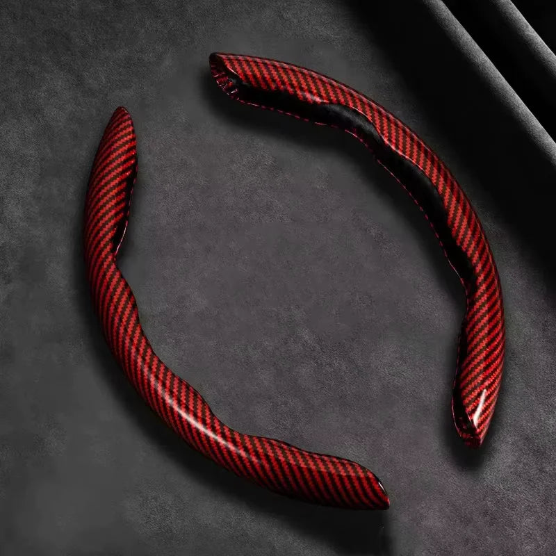 Funda para volante efecto fibra de carbono antideslizante