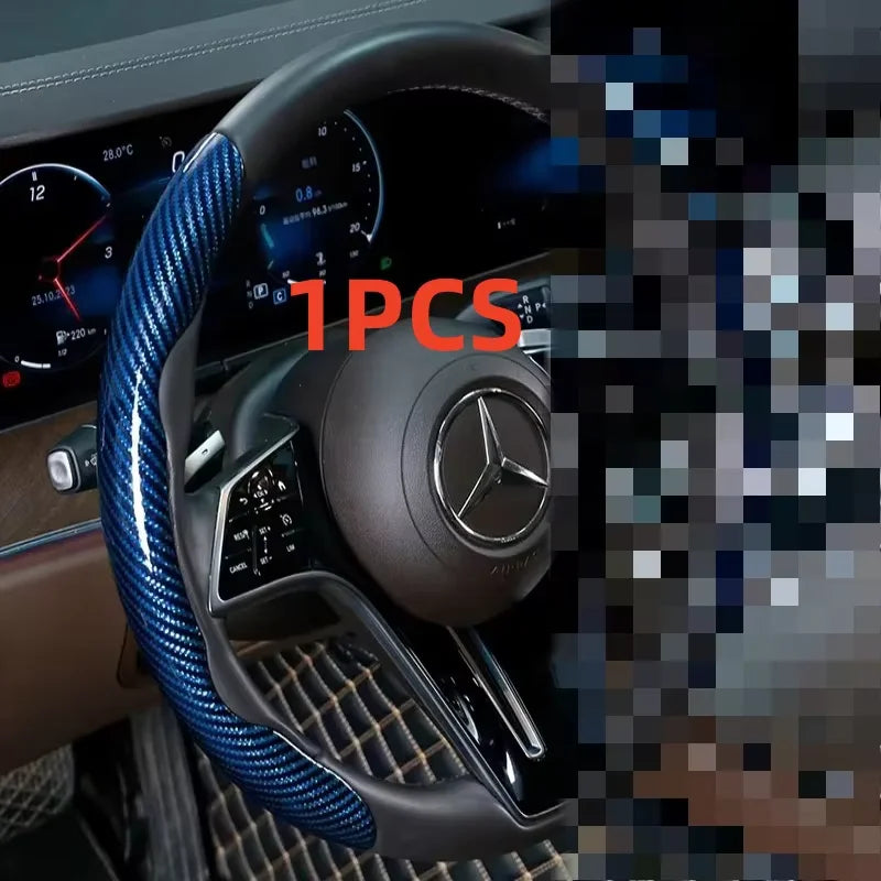 Funda para volante efecto fibra de carbono antideslizante